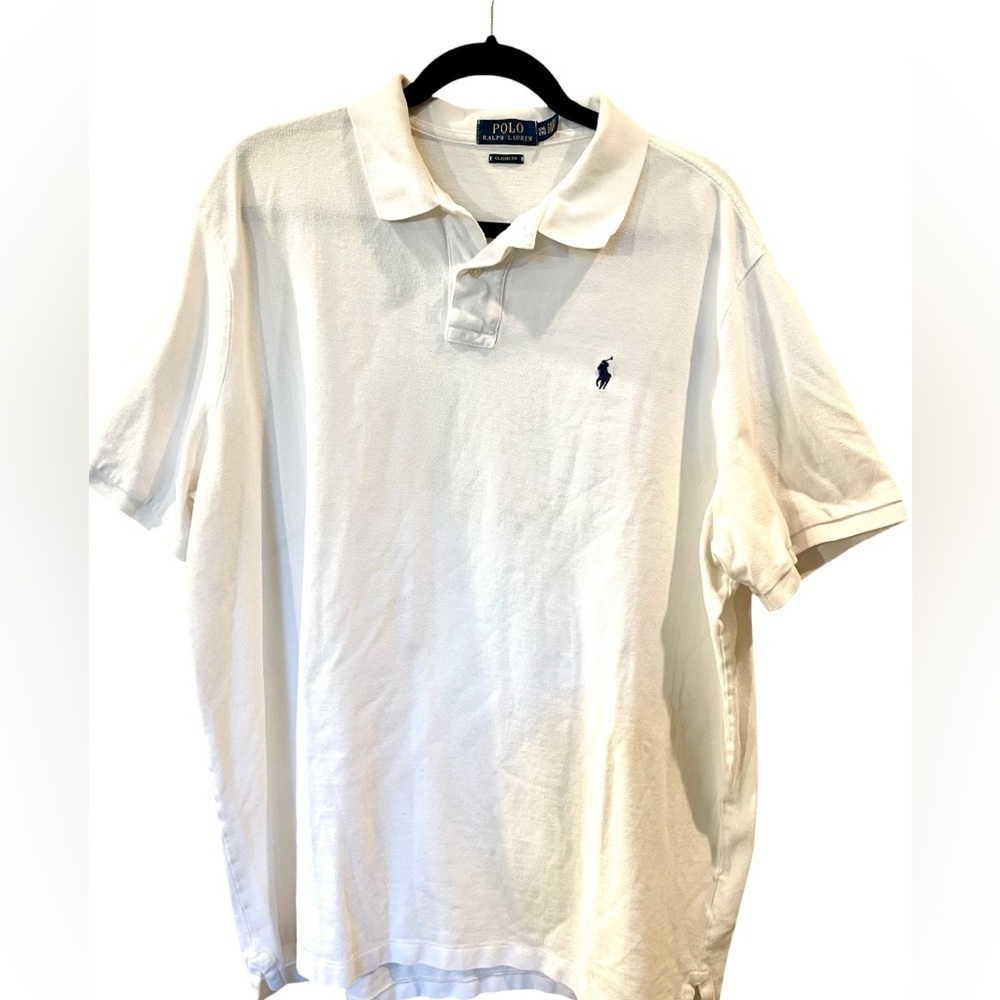 Polo Ralph Lauren Mens White Classic Fit Polo Shirt Size: XXL